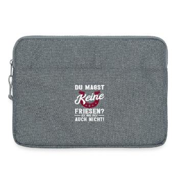 Pferdemädchen Reiten Friese Pferderasse Spruch - Laptoptasche 15" - Grau meliert - Vorne
