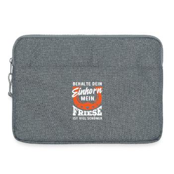Einhorn Friese Pferd Pferdemädchen Reiten Ponyfans - Laptoptasche 15" - Grau meliert - Vorne