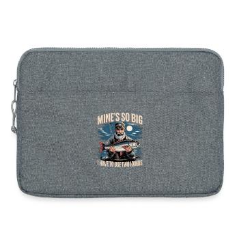 Mine's So Big – Funny Angler Shirt for Men - Laptop bag 15" - heather grey - Front