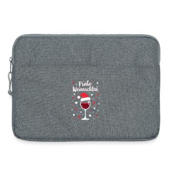 Joyeux Noël Verre à vin Noël - Sacoche pour ordinateur portable 15 pouces - gris chiné - Devant