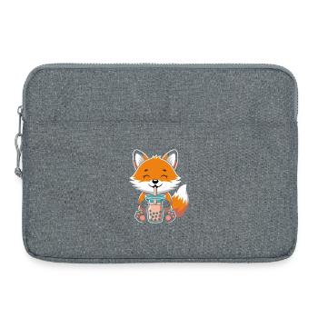 Kawaii Bubble Tee Fox Boba Tee - Laptop bag 15" - heather grey - Front