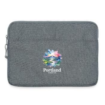 Portland, Oregon: Bunte Naturlandschaft - Laptoptasche 15" - Grau meliert - Vorne