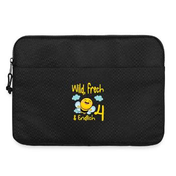 Abeille Anniversaire Motif Enfin 4 ans fille - Sacoche pour ordinateur portable 15 pouces - noir - Devant