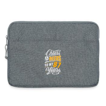 87. Geburtstag Bierliebhaber - Laptoptasche 15" - Grau meliert - Vorne