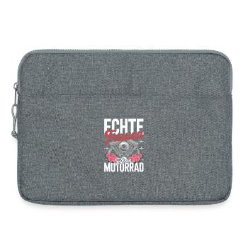 Echte Frauen Fahren Motorrad Bikerin Spruch - Laptoptasche 15" - Grau meliert - Vorne