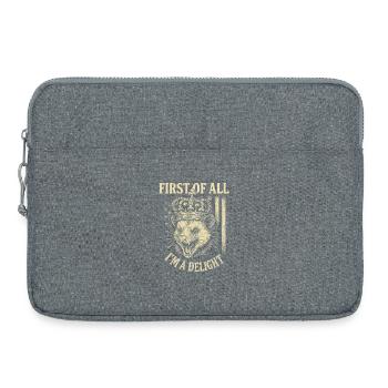Couronne royale tête de lion Je suis un délice - Sacoche pour ordinateur portable 15 pouces - gris chiné - Devant