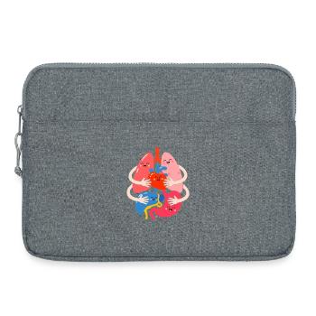 HerzLunge Team Hug - Laptop bag 15" - heather grey - Front