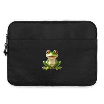 Grenouille joyeuse avec de grands yeux - - Sacoche pour ordinateur portable 15 pouces - noir - Devant