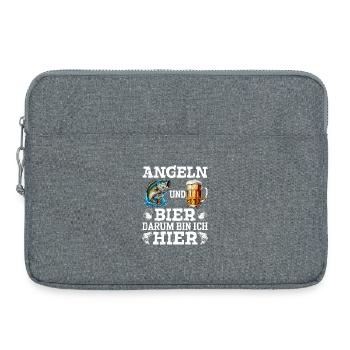 Dad-to-be FISHING AND BEER THAT'S WHY I'M HERE - Laptop bag 15" - heather grey - Front