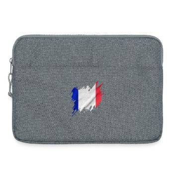 Flagge Frankreichs, zerrissen Stil - Laptoptasche 15" - Grau meliert - Vorne