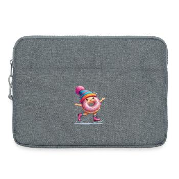 Donut auf Schlittschuhen mit Konfetti - Laptoptasche 15" - Grau meliert - Vorne