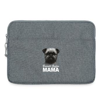 Belgische Zwerggriffon Brüsseler Griffon Mama - Laptoptasche 15" - Grau meliert - Vorne