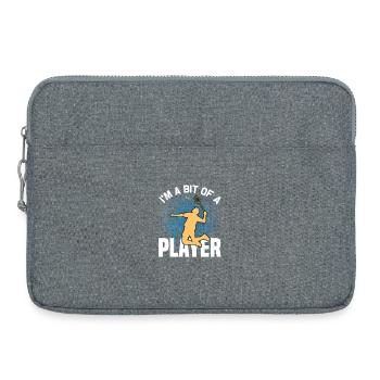 Badminton Design - Un petit joueur de badminton - Sacoche pour ordinateur portable 15 pouces - gris chiné - Devant