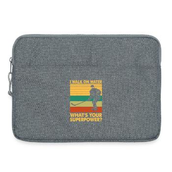 Hockey Hockey sur glace Cadeau pour joueur de hockey sur glace - Sacoche pour ordinateur portable 15 pouces - gris chiné - Devant