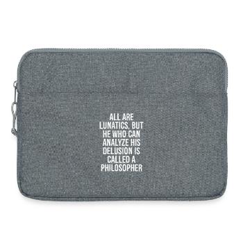 all are lunatics but he who can analyze his - Laptop bag 15" - heather grey - Front