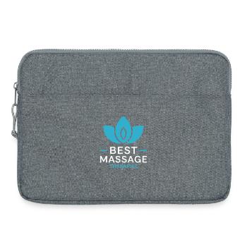 Best Massage Therapist Zen Lotus - Laptop bag 15" - heather grey - Front
