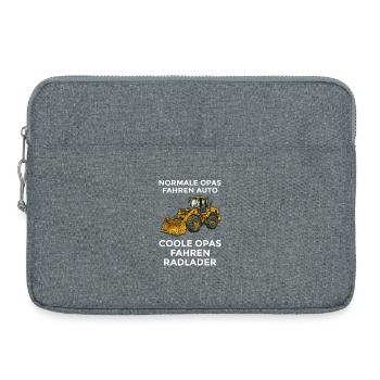 Coole Opas fahren Radlader – Lustiges Opa Geschenk - Laptoptasche 15" - Grau meliert - Vorne