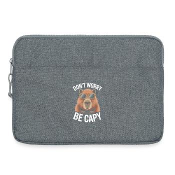 Capybara Dont Worry Be Capy Capybara Rodent - Laptop bag 15" - heather grey - Front