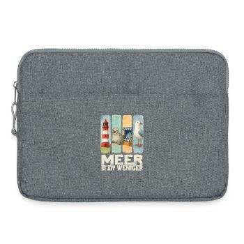 Phare de Moin, chaise de plage avec phoques, côte des mouettes - Sacoche pour ordinateur portable 15 pouces - gris chiné - Devant