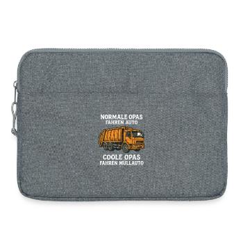 Coole Opas fahren Müllauto – Lustiges Opa Design - Laptoptasche 15" - Grau meliert - Vorne