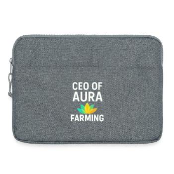 CEO OF AURA FARMING Funny Saying  - Laptop bag 15" - heather grey - Front