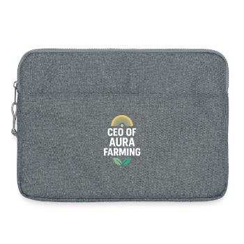 Aura Farming CEO, Funny Meme Saying  - Laptop bag 15" - heather grey - Front