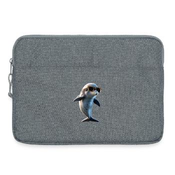 Delphin Taucher Delphine Ozean Süße Delfine Delfin - Laptoptasche 15" - Grau meliert - Vorne
