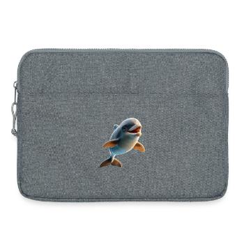 Delphin Taucher Delphine Ozean Süße Delfine Delfin - Laptoptasche 15" - Grau meliert - Vorne