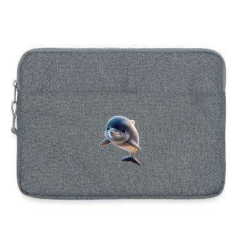 Delphin Taucher Delphine Ozean Süße Delfine Delfin - Laptoptasche 15" - Grau meliert - Vorne