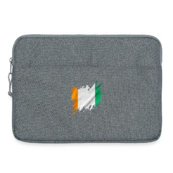 Drapeau de la Côte d’Ivoire dans un style déchiré - Sacoche pour ordinateur portable 15 pouces - gris chiné - Devant