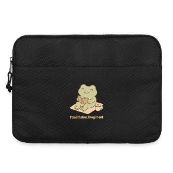 Reading Frog – Allez-y doucement Design - Sacoche pour ordinateur portable 15 pouces - noir - Devant