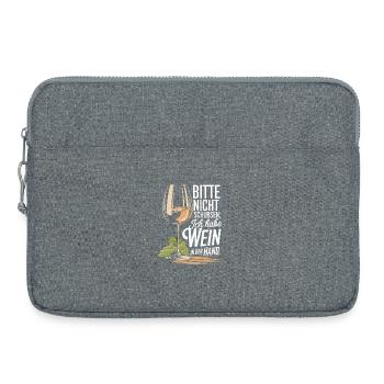 S’il vous plaît, ne poussez pas, j’ai du vin à la main - Sacoche pour ordinateur portable 15 pouces - gris chiné - Devant