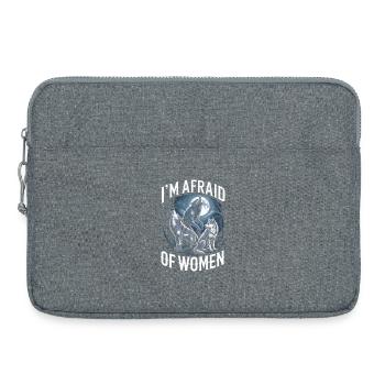 Ich habe Angst vor Frauen – Wölfe & Vollmond - Laptoptasche 15" - Grau meliert - Vorne