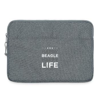 Beagle Hund Happy Life - Laptoptasche 15" - Grau meliert - Vorne
