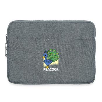 Pfau Cartoon - Laptoptasche 15" - Grau meliert - Vorne