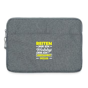 Geiles Hobby Pferdemädchen Reiten Ponyfans Reiter - Laptoptasche 15" - Grau meliert - Vorne