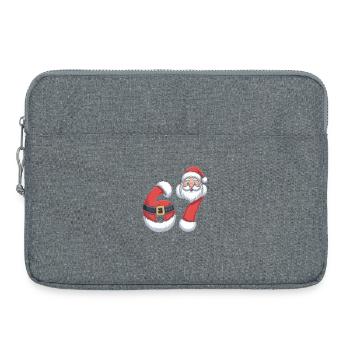 Christmas Numerals 6 and 7 with Santa - Laptop bag 15" - heather grey - Front