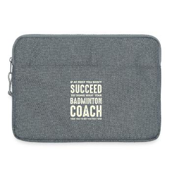 If You Fail Follow the Badminton Coach - Laptop bag 15" - heather grey - Front