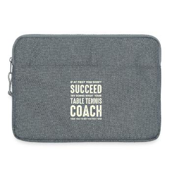 Table Tennis Coach Saying - Laptop bag 15" - heather grey - Front