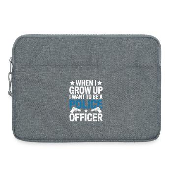 When I grow up - Police Officer Design - Laptop bag 15" - heather grey - Front