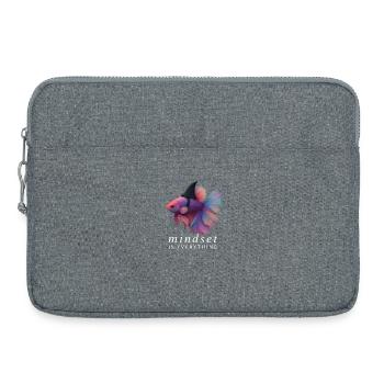 Mindset Fighting Fish Helm, Motivationsspruch - Laptoptasche 15" - Grau meliert - Vorne