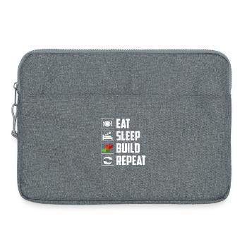 Essen Schlaf Bauen Wiederholen Brick Builder Block  - Laptoptasche 15" - Grau meliert - Vorne