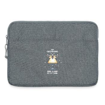 XP Grinding | Motte Gamer Spruch - Laptoptasche 15" - Grau meliert - Vorne