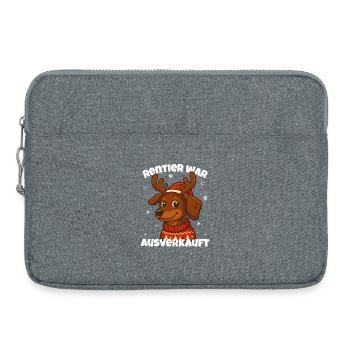 Reindeer was sold out – Funny dachshund - Laptop bag 15" - heather grey - Front