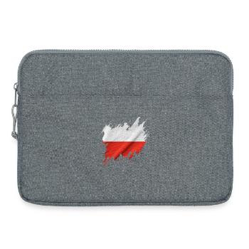 Flagge Polens, zerrissener Stil - Laptoptasche 15" - Grau meliert - Vorne