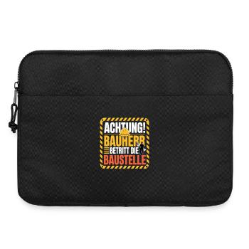 Attention: Builder enters the construction site - Laptop bag 15" - black - Front