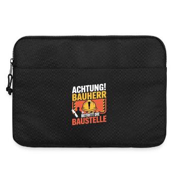 Attention: Builder enters the construction site - Laptop bag 15" - black - Front