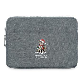 Weihnachtskatze  Darf ich wieder rein? - Laptoptasche 15" - Grau meliert - Vorne
