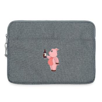 Pork Bottle Red Wine - Laptop bag 15" - heather grey - Front