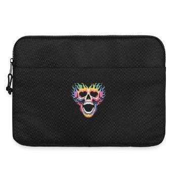 Skull Shirt with Rainbow Flames - Laptop bag 15" - black - Front